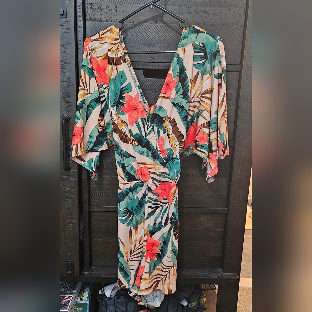 Tropical short romper